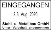 Muster 4-Zeilen Text+Datum Stahlbau 4729